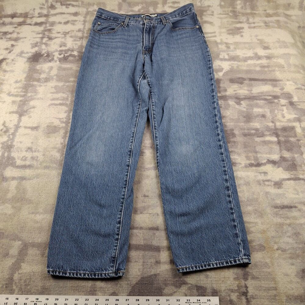 Levis 94 Baggy Jeans Womens Size 31 12 Blue Denim Medium Wash Wide Relaxed Y2K
